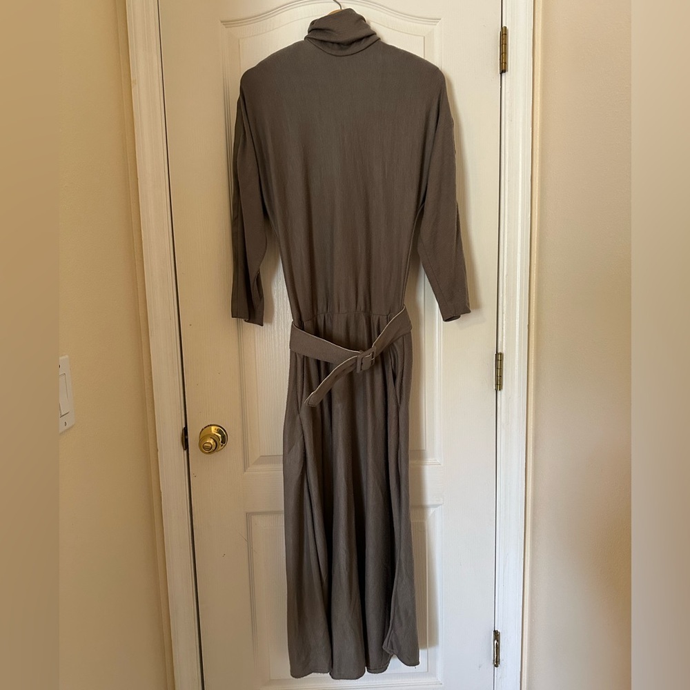 Brown Long Sleeve Sheath Dress for Winter
